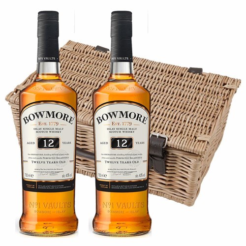 Bowmore 12 Year Old Whisky 70cl Twin Hamper (2x70cl)